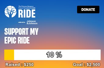 Fundraising progress for my Princess Margaret Ride. Visit my page for the current total.